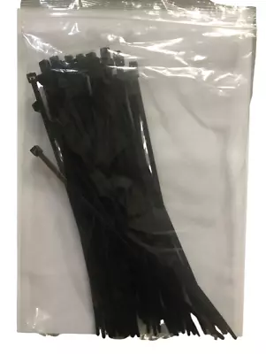 Black Cable Ties Zip Wraps (220mm X 4.8mm) VERY STRONG Nylon (20 50 100 Or 200) • £1.99