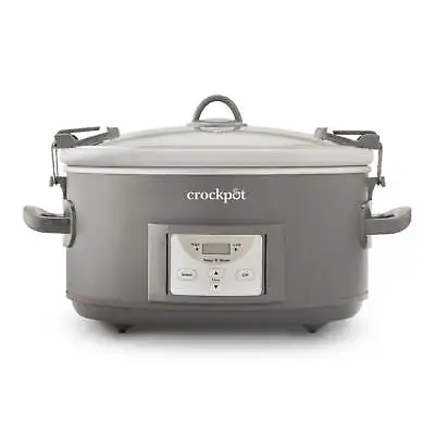 Crockpot 7-Quart Cook And Carry Programmable Slow Cooker Grey • $57.56