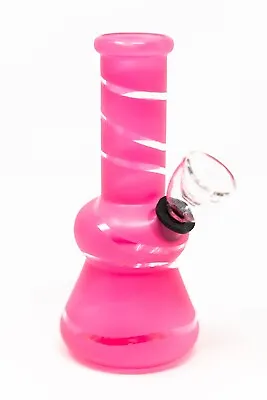 Hookah Water Pipe Glass 5  Pink Tobacco Mini Bong Beaker W/ Carb Hole • $11.99