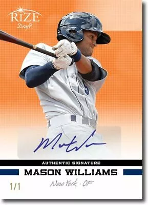 MASON WILLIAMS 2012 Rize Rookie Autograph ORANGE Auto RC 1/1 • $49.99