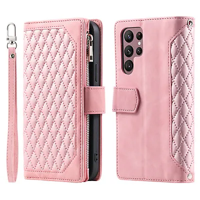 $20.53 • Buy Zipper Leather Wallet Card Case For Samsung S22 Ultra S21 S20 Plus Note20 S10 S9