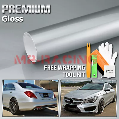 Gloss Glossy Silver Car Vinyl Wrap Sticker Decal Film Air Release Bubble Free • $8.88