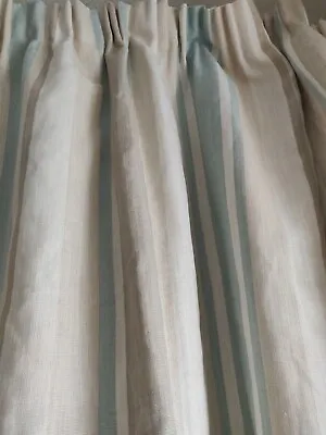 Laura Ashley Home Awning Stripe Hugely Wide Window  Curtains~mtm W 102 X 37 L • £65