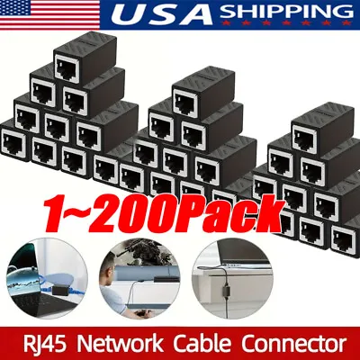 RJ45 Inline Coupler Cat7 Cat6 Cat5e Cat5 Ethernet LAN Network Cable Adapter Lot  • $4.39