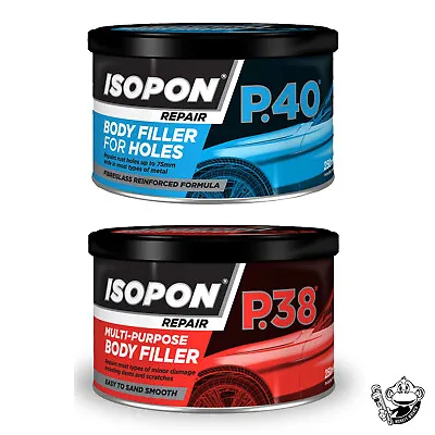 ISOPON P38 & P40 BODY FILLER & FIBRE GLASS BODY FILLER U-POL DAVIDS 250ml • £15.99