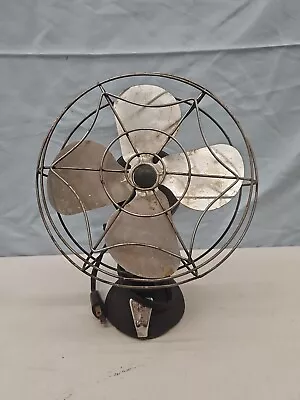 Antique Eskimo Pedestal Oscillating Fan Spider Web Design USA Works 1100R • $65