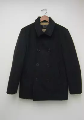 J.Crew Men Black Bayswater Peacoat With Thinsulate Stadium Cloth Size Small • $59.99