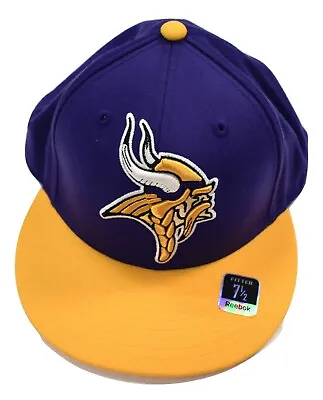 Reebok NFL On-Field Mens Minnesota Vikings Flat Brim Fitted Hat Cap Pick Size • $9.99