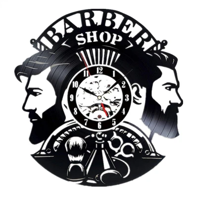 $27.99 • Buy Barber Shop Wall Clock Modern Barbershop Decoration Vinyl Wall Clock Hang