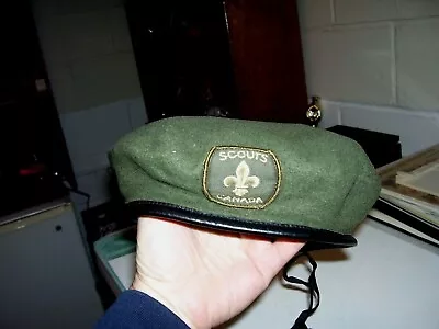 Vintage Official Boy Scouts Of Canada Wool Special Beret  Size 7 Fleur De Lis  • $27.87