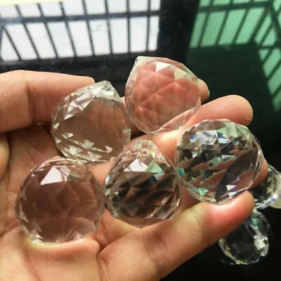 $11.37 • Buy 5PC Fengshui Cut Prism Ball Crystal Glass Hanging Suncatcher Chandelier Pendant