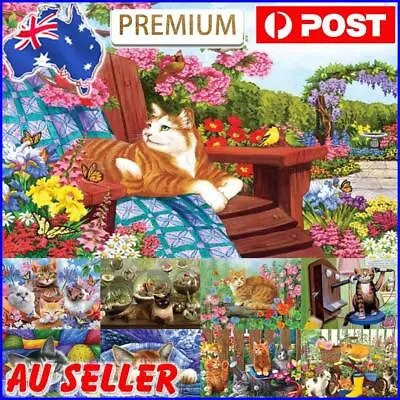 5D DIY Full Square Drill Diamond Painting Cat Cross Stitch Kit Embroidery Arts • $15.19