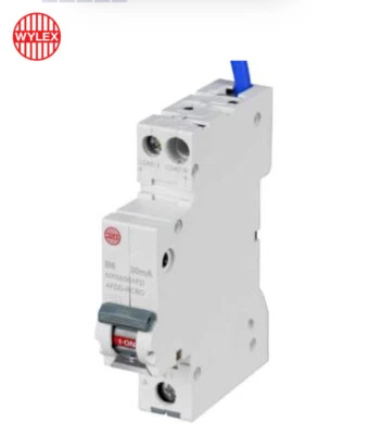 Wylex 6A Double Pole 1 Module B Curve 6kA 30mA AFDD Combined RCBO • £55
