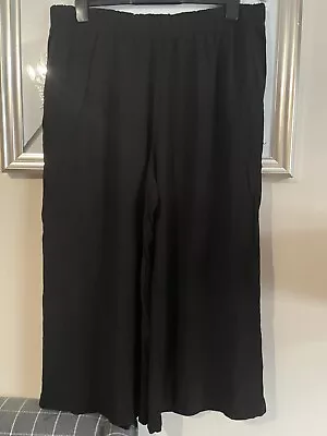 H&M Black Trousers Size XL Wide Leg • £4