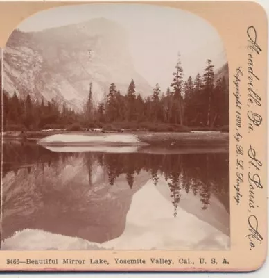 Beautiful Mirror Lake Yosemite Valley CA Keystone Stereoview C1900 • $20