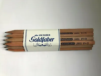 12 Vintage A.w. Faber Pencils:  Goldfaber  1221 F - Wwii Era - Germany Nos • $15.99