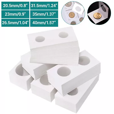 300Pcs 6 Sizes Coin Holder Cardboard Paper Flip 2x2 For Collection Album Book • £13.99