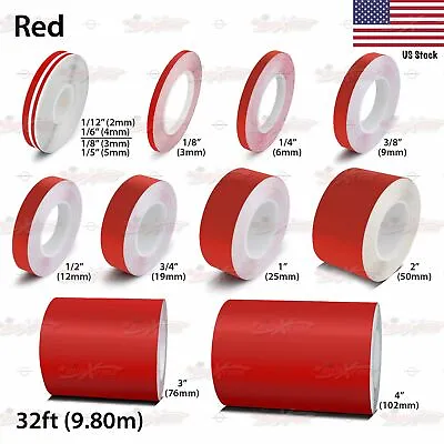 $7.95 • Buy RED Roll Vinyl Pinstriping Pin Stripe Car Motorcycle Line Tape Decal Stickers
