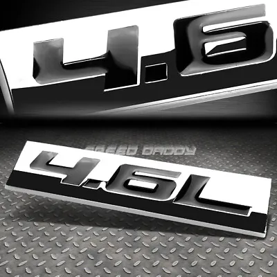 Metal Grill Trunk Emblem Decal Logo Trim Badge Polished Chrome Black 4.6l 4.6 L • $5.25