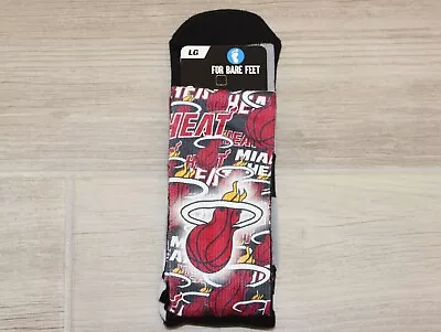 NBA Miami Heat Official ForBareFeet Crew Socks Men’s L 10-13 NEW • $12.73