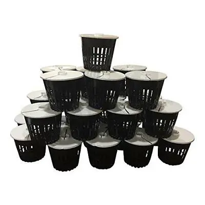 3 Inch Net Pots - Net Pots For Hydroponics - Net Pot With White Lids - 25 PACK • $16.99