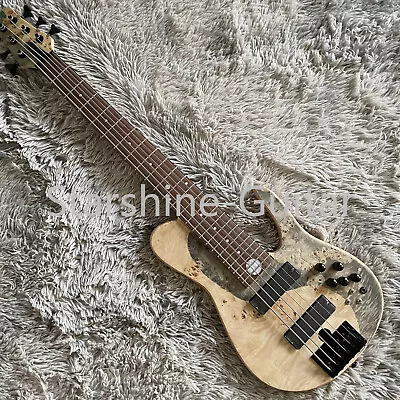 Electrc Bass Guitar Natural Neck Thru Body Rosewood Fretboard Tree Burl Top • $408.27