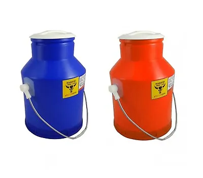 Milk Churn Can Jug Canister Plastic 5/7.5/10/15L With Handle Airtight Push Lid • £16.99