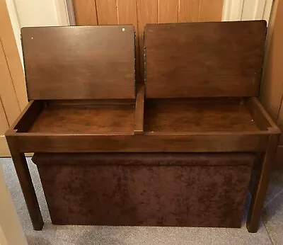 £80 • Buy Vintage Wooden Double School Desk, And Storage Stool
