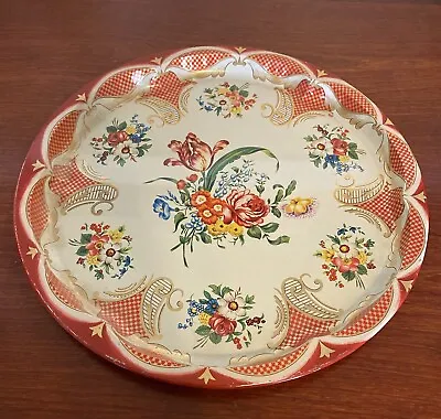 Vintage Daher Decorated Tin Serving Plate - Made In England • $7.99