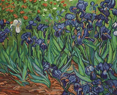 Petit Point Kit Luca-S - Irises Reproduction Of Van Gog G444 • £29.95