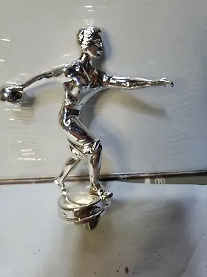 Medium Silver METAL Female 3.5 Inch Bowling Tops Topper Trophy Vintage 1960s G.C • $12.90