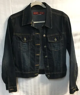 YMI Let’s UBU Jean Denim Jacket Womens Sz S/M Chest 36” Great Dark Wash Classic • $12.99