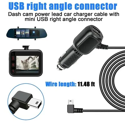 $14.42 • Buy Dash Cam-Car Charger Mini USB Cable 11.5ft Power Cord Supply For DVR Camera GPS
