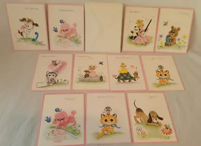 Vintage UNUSED 11 All Occasion Greeting Cards With Envelopes Select Card Animals • $6.99