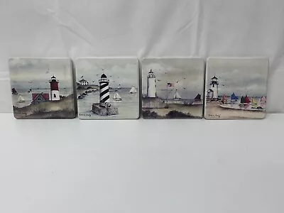 4 Drink CoasterStone Absorbent Lighthouse Coasters NEW USA ( 4 Assorted) • $9.99