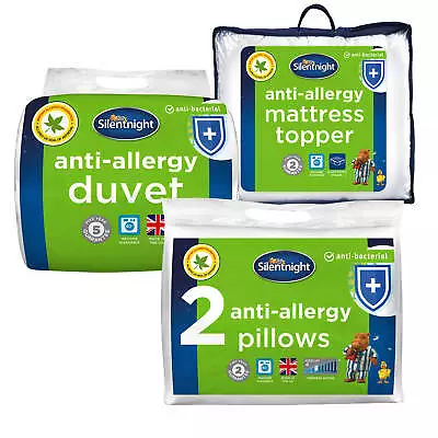 Silentnight Anti Allergy Pillows Duvet Topper Set Soft Single Double King Super • £54.99