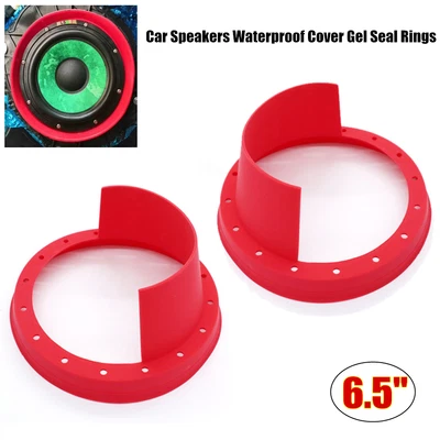 $15.19 • Buy 6.5  2PCS Car Audio Speaker Horn Silicone Waterproof Cover Rings Grill Universal