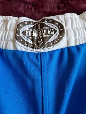 £40 • Buy Adidas Muhammad Ali Release Blue Lined Boxing Shorts RARE! Size Meduim 