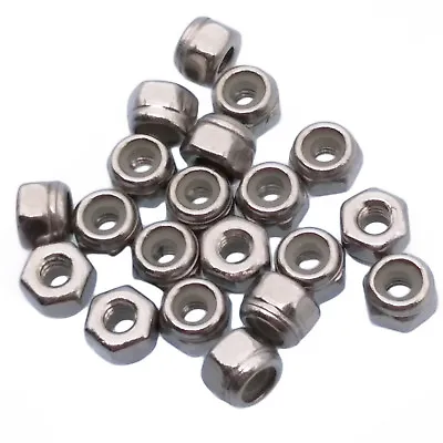 US Stock 20pcs M2 X 0.4mm Nylon Insert Hex Lock Nut DIN985 A2 Stainless Steel • $8.55