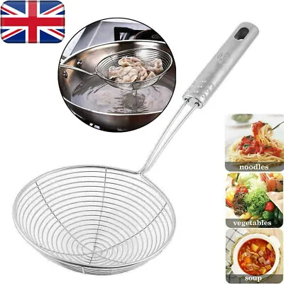 £4.21 • Buy Mesh Strainer Ladle Stainless Steel Spider Skimmer Frying Spoons Kitchen-Utensil