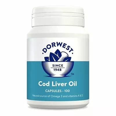 Dorwest Cod Liver Oil Capsules For Dog And Cats Free P&P • £32.99