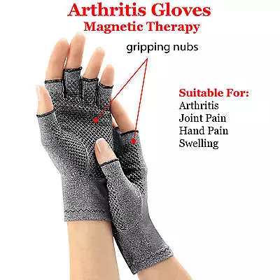 Arthritis Compression Gloves Fingerless Gaming Typing Hand Support Therapeut • $13.99