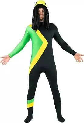 BODYSOCK Mens Cool Runnings Fancy Dress Costume Jamaican Bobsleigh Adults • £19.99