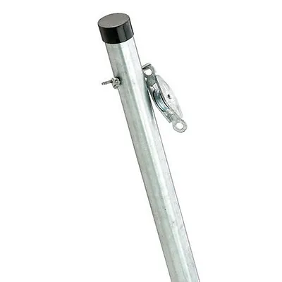 Washing Line Clothes Pole Post 2.4m 8ft One Piece Galvanised Cleat And Pulley • £39.99