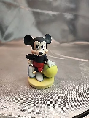 1980s Disney Mickey Mouse Ceramic Porcelain Figurine 3.5  Beach Ball Mickey • $15