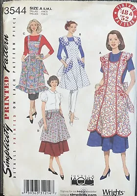 Simplicity 3544 - Ladies Vtg. 1948 & 1952 Full & Half Apron Pattern Sm-lg Uncut • $7