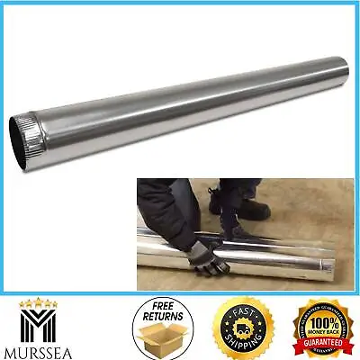 10 In. X 5 Ft. Round Metal Duct Pipe | Crimped Galvanized Hvac In Stee Cooling • $28.45