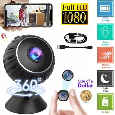 Mini Spy Camera WIFI 1080P HD Hidden IP Motion Night Vision Security Nanny Cam • $6.93