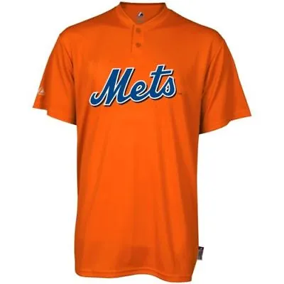 New York Mets Men's Majestic Cool Base 2 Button Replica Jersey MLB Shirt • $9.99