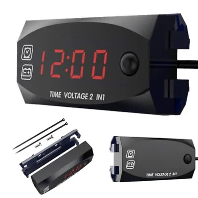 £7.92 • Buy Universal Digital LED Voltmeter Voltage Gauge Time Clock Meter For Car/Boat New